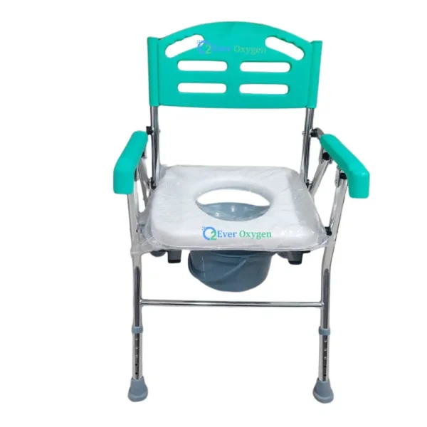 Phoenix Height Adjustable Folding Commode Chair with Comfortable Seat