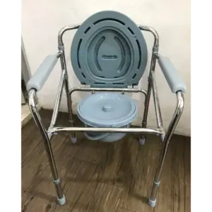 Foldable Commode Chair Height Adjustable Potty Toilet Seat – Without Wheel
