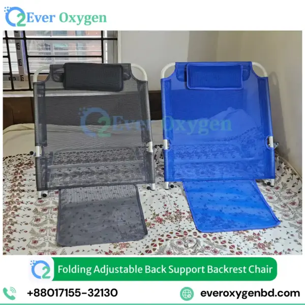 Folding Back Support Chair Black and Blue Models Side by Side - Portable Design
