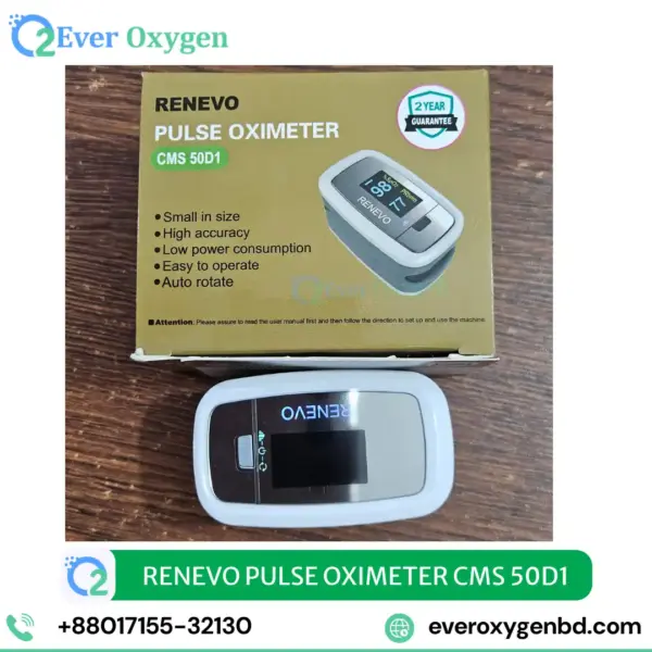 Renevo Pulse Oximeter CMS 50D1 White Display SpO2 Measurement Device - Bangladesh