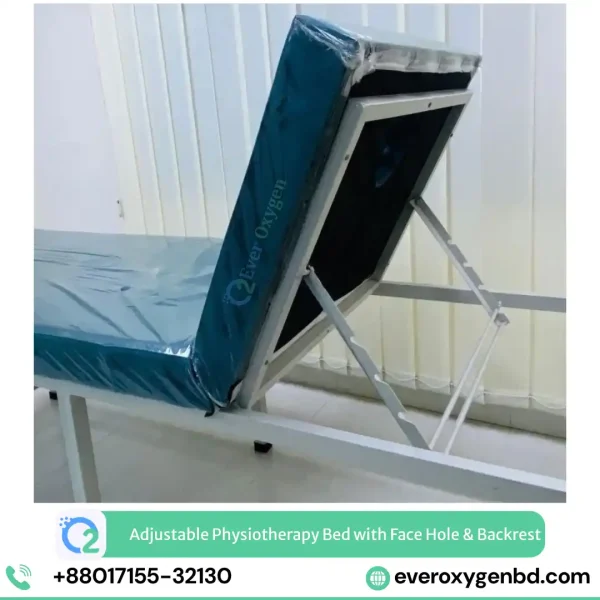 Adjustable Physiotherapy Bed with Face Hole & Backrest